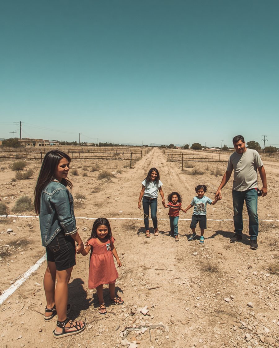 Familia feliz en lote Terra Cali Mexicali